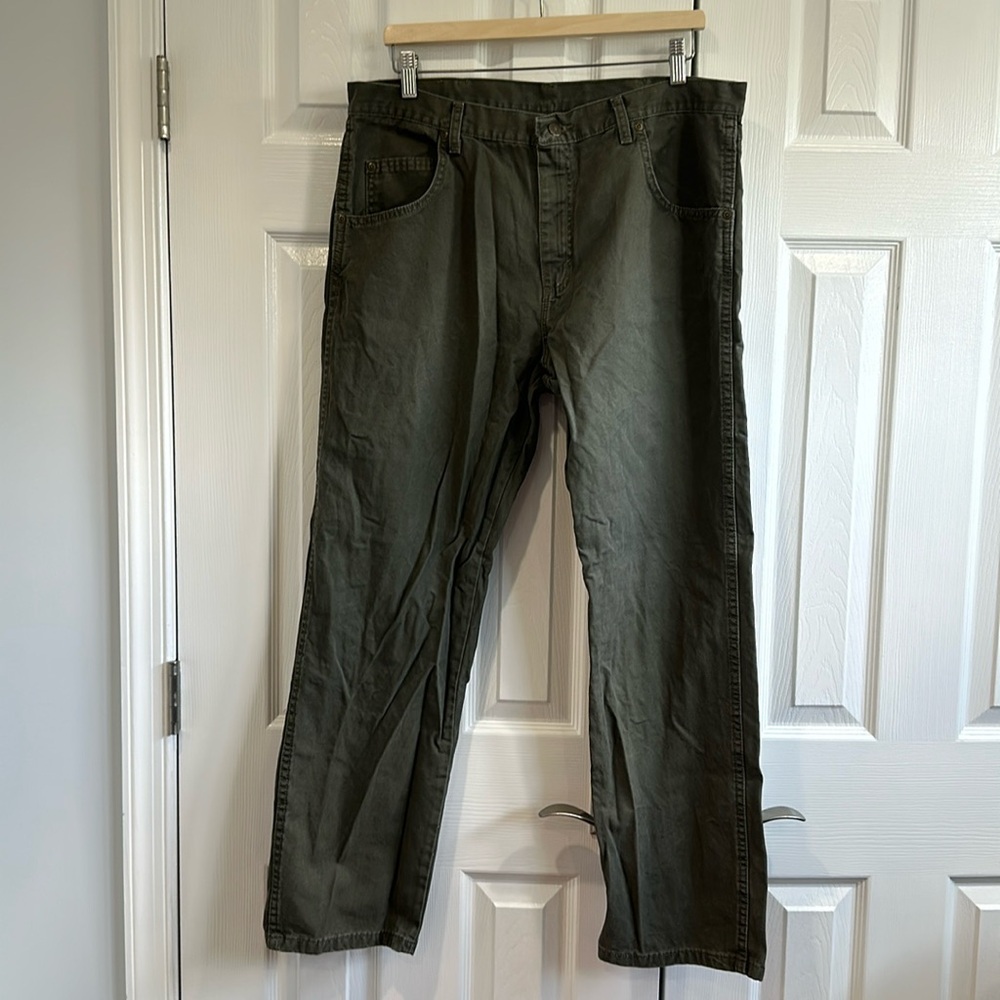 EUC Men’s Wrangler Rugged Wear Jeans - Olive Green - Size 38x30 - 100% Cotton